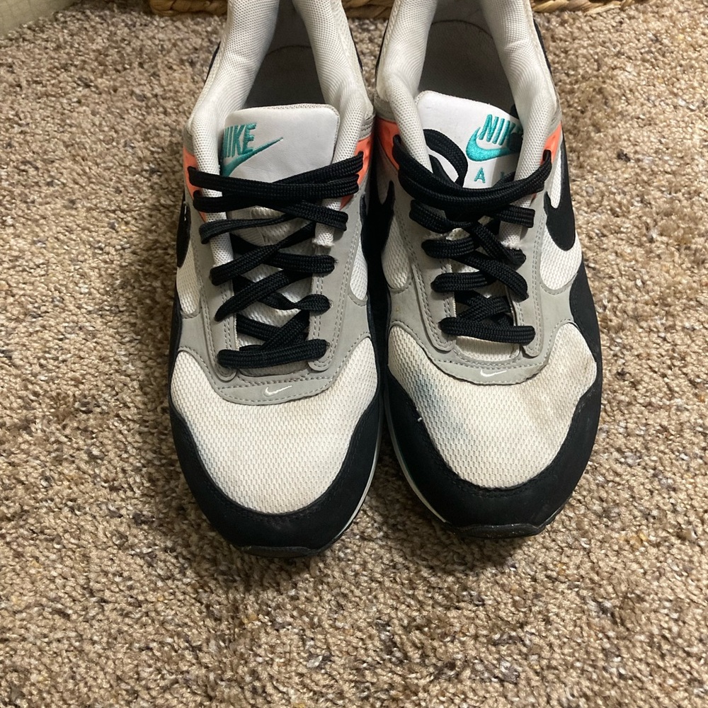 Nike Air Black and White with teal and bright orange Sneakers